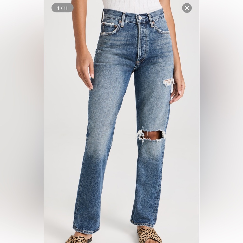 90's Pinch Waist High Rise Straight Jeans